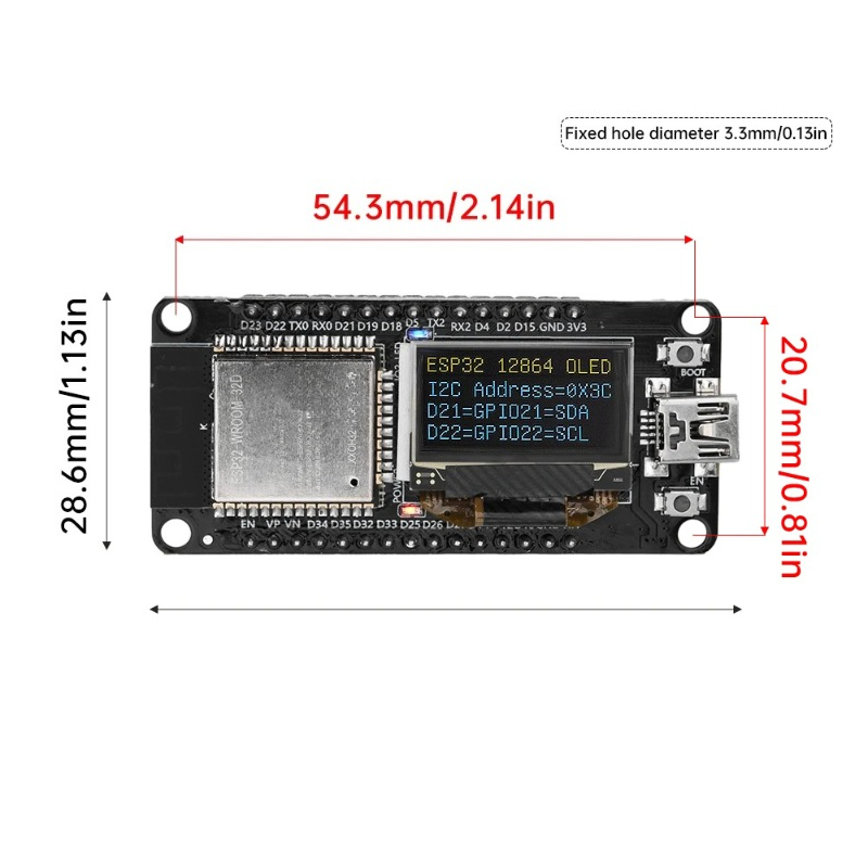 Moduł rozwojowy ESP32 ESP-WROO – Oled Display Module recenzja i cena